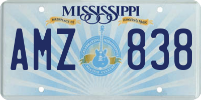 MS license plate AMZ838