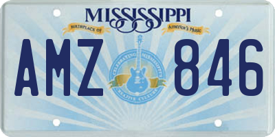 MS license plate AMZ846