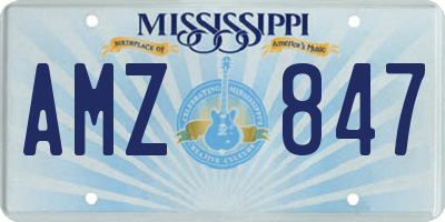 MS license plate AMZ847
