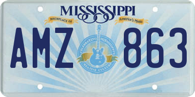 MS license plate AMZ863
