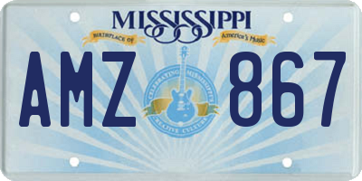 MS license plate AMZ867