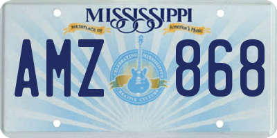 MS license plate AMZ868