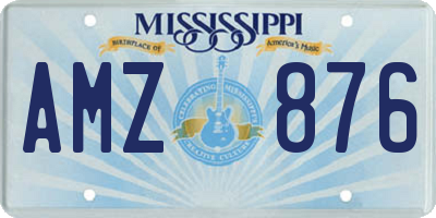 MS license plate AMZ876