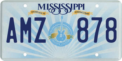 MS license plate AMZ878