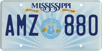 MS license plate AMZ880