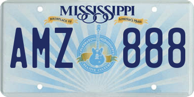 MS license plate AMZ888