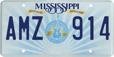 MS license plate AMZ914