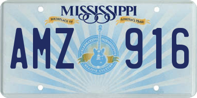 MS license plate AMZ916