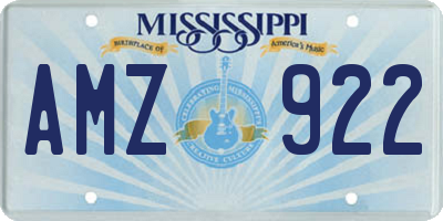 MS license plate AMZ922