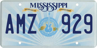 MS license plate AMZ929