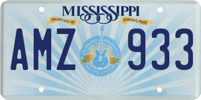 MS license plate AMZ933