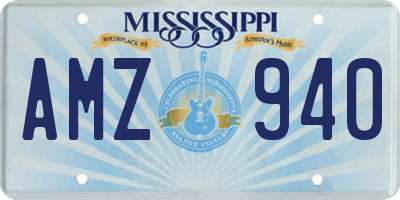 MS license plate AMZ940