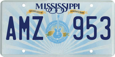 MS license plate AMZ953