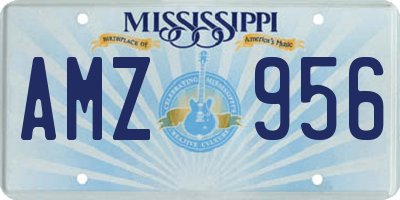 MS license plate AMZ956