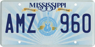 MS license plate AMZ960