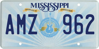 MS license plate AMZ962
