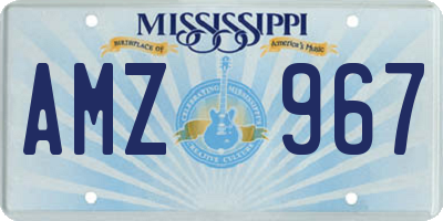 MS license plate AMZ967