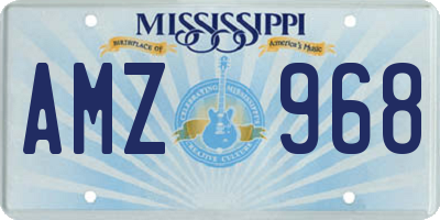 MS license plate AMZ968