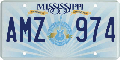 MS license plate AMZ974