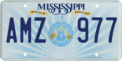 MS license plate AMZ977