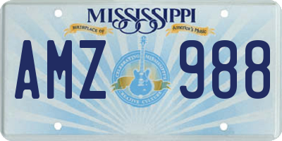 MS license plate AMZ988