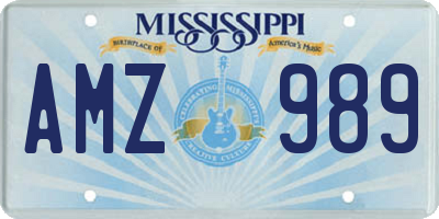 MS license plate AMZ989