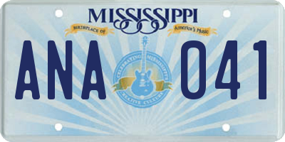 MS license plate ANA041