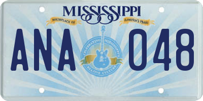 MS license plate ANA048