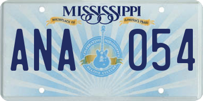 MS license plate ANA054