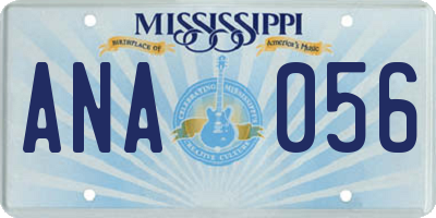 MS license plate ANA056