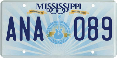 MS license plate ANA089