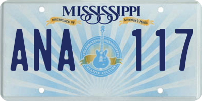 MS license plate ANA117