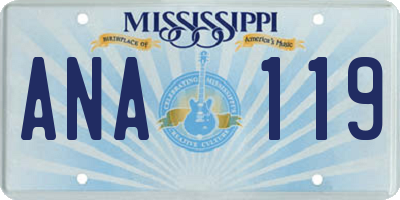 MS license plate ANA119
