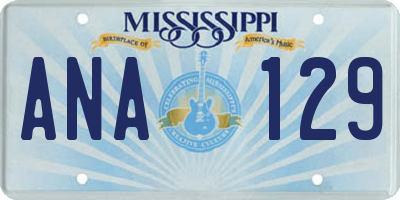 MS license plate ANA129