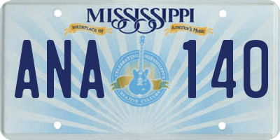 MS license plate ANA140