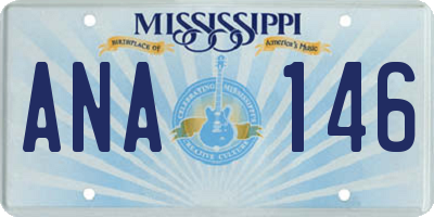 MS license plate ANA146