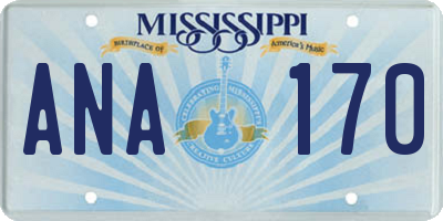 MS license plate ANA170