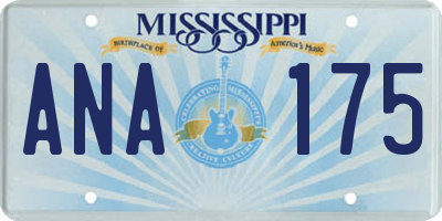 MS license plate ANA175