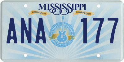 MS license plate ANA177