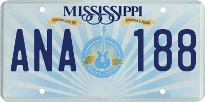 MS license plate ANA188
