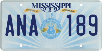 MS license plate ANA189