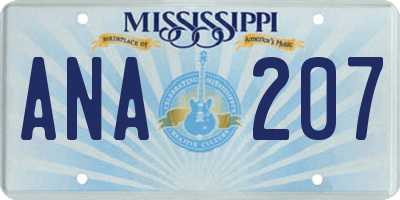 MS license plate ANA207