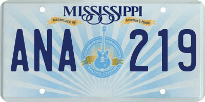 MS license plate ANA219