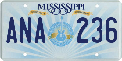 MS license plate ANA236