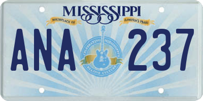 MS license plate ANA237