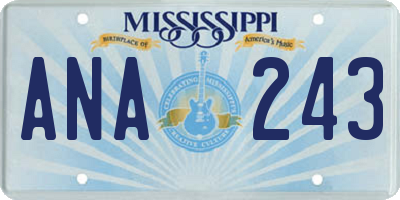 MS license plate ANA243