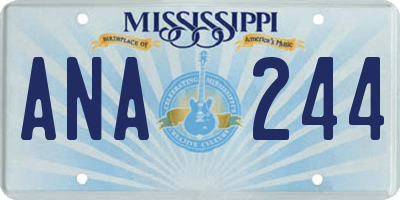 MS license plate ANA244