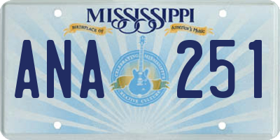 MS license plate ANA251