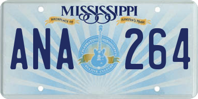 MS license plate ANA264