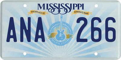 MS license plate ANA266